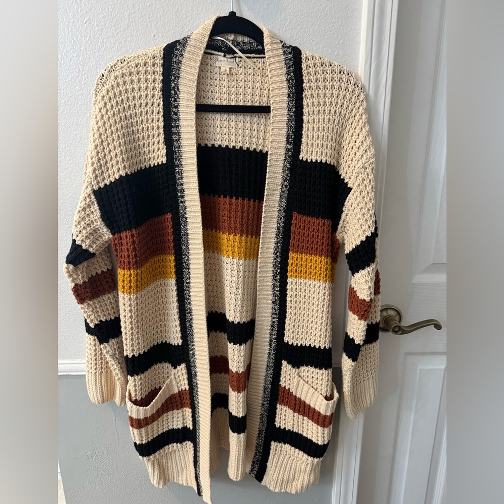 Hem & Thread Colorblock Knit Cardigan